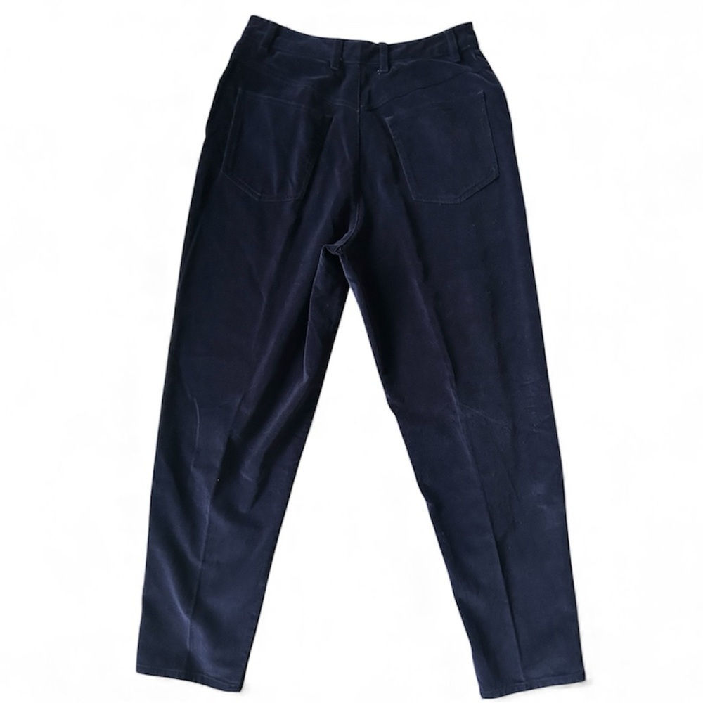 Talbots navy blue velvet cotton 90s/2000 Mom Jeans style straight leg 10 petite - Picture 2 of 7